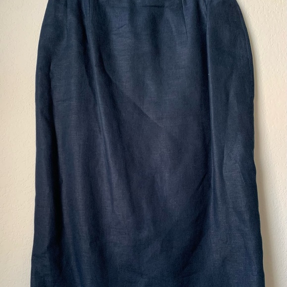 Gently Used Two Piece Career Shirt Suit-Lime/ Navy Blue Jacket Navy Blue Shirt - Picture 3 of 16